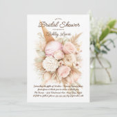 Vintages Eis Blumenstrauß Einladung (Stehend Vorderseite)