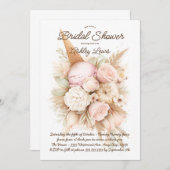 Vintages Eis Blumenstrauß Einladung (Vorne/Hinten)