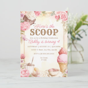 Vintages Eis Party Rosa Eis Einladung