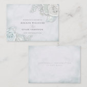 Vintages Eisblau und Weiße Rosen Visitenkarte (Vorne/Hinten)