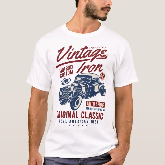Vintages Eisen, Autos T-Shirt (Vorderseite)