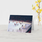 Vintages Eishockey-Match Karte (Gelbe Blume)