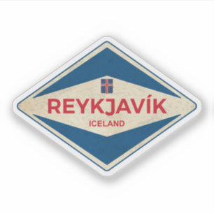 Vintages Eisland Rekjavik Aufkleber