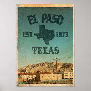 Vintages El Paso Texas Reiseplakat Poster