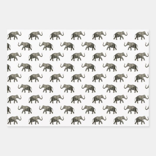 Vintages Elefantenmuster Geschenkpapier Set (Vorderseite 3)