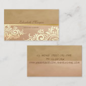 Vintages Elegant, Chic, Goldene Spitze Visitenkarte (Vorne/Hinten)