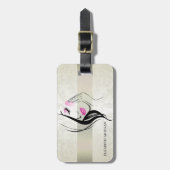 Vintages Elegant, Chic, Lace, Girl Silhouete Gepäckanhänger (Vorderseite vertikal)