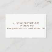 Vintages Elegant, Chic, Spitze Visitenkarte (Rückseite)