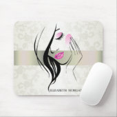 Vintages Elegant, Chic, Spitzen, Girl-Silhouette Mousepad (Mit Mouse)