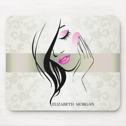 Vintages Elegant, Chic, Spitzen, Girl-Silhouette Mousepad (Vorne)