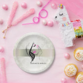 Vintages Elegant, Chic, Spitzen, Girl-Silhouette Pappteller (Party)