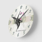 Vintages Elegant, Chic, Spitzen, Girl-Silhouette Runde Wanduhr (Winkel)