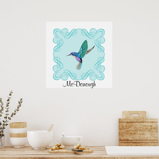 Vintages Elegant Hummingbird Poster (Küche)