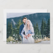 Vintages Elegant Just Married Wedding Foto Ankündigung (Vorderseite)