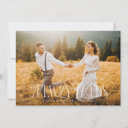 Vintages Elegant Newlyweds Wedding Foto Ankündigung (Vorderseite)