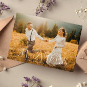 Vintages Elegant Newlyweds Wedding Foto Ankündigung