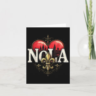 Vintages Elegant Nola Fleur-de-lis Herz Nola Stron Karte