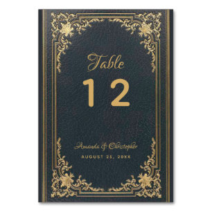 Vintages Elegant Wedding Gold Navy Blue Tischnummer