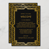 Vintages Elegantes Art Deco Einladung (Vorne/Hinten)