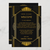 Vintages Elegantes Art Deco Einladung (Vorne/Hinten)