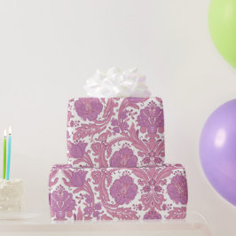 Vintages elegantes Blumenmuster Lila Pink-Blume Geschenkpapier