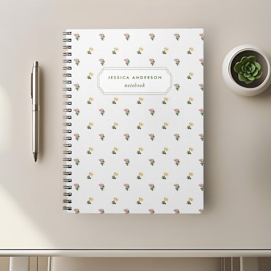 Vintages elegantes BlumenNotebook Notizblock