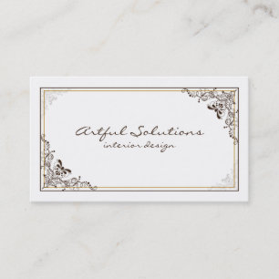 Vintages elegantes Brown TAN verzeichnet Visitenkarte