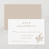 Vintages elegantes, florales Script-Gold-Hochzeit- Einladung (Vorne/Hinten)