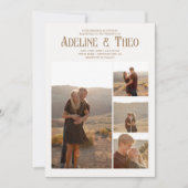 Vintages elegantes Foto Beige Hochzeit Einladung (Vorderseite)