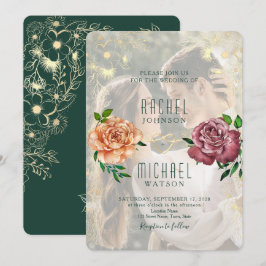 Vintages elegantes Foto Einladung zur Hochzeit