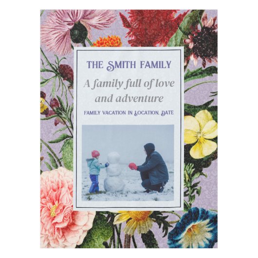 Vintages elegantes Foto mit benutzerdefiniertem Bl Tischdecke (Vorderseite)