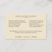 Vintages, elegantes französisches Land Visitenkarte (Rückseite)