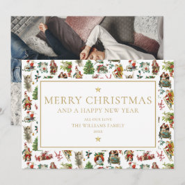 Vintages elegantes Gold Foto Weihnachten