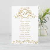 Vintages elegantes Hochzeitsdiagramm der Goldflora (Stehend Vorderseite)