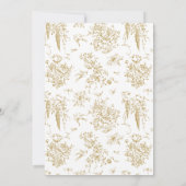 Vintages elegantes Hochzeitsdiagramm der Goldflora (Rückseite)