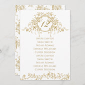 Vintages elegantes Hochzeitsdiagramm der Goldflora (Vorne/Hinten)