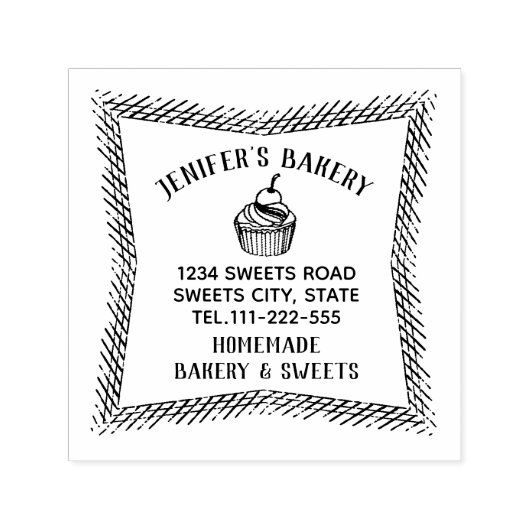 Vintages, elegantes Kuchengebäck Permastempel (Design)