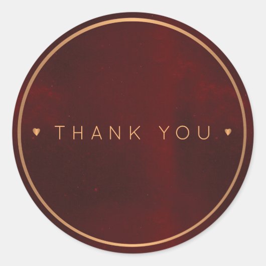 Vintages, elegantes Kupfergold Vielen Dank Runder Aufkleber (Vorderseite)