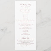 Vintages elegantes Leafy Wappen Hochzeit Programm (Rückseite)