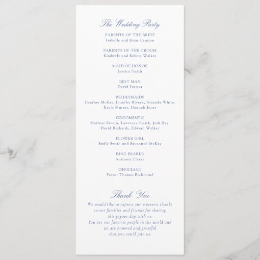 Vintages elegantes Leafy Wappen Hochzeit Programm (Rückseite)