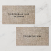 Vintages elegantes Leinen Visitenkarte (Vorne/Hinten)
