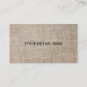 Vintages elegantes Leinen Visitenkarte (Rückseite)