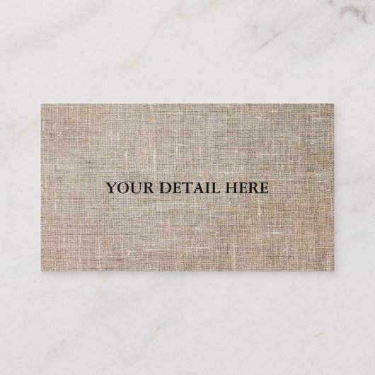 Vintages elegantes Leinen Visitenkarte (Rückseite)