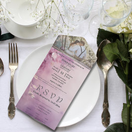 Vintages Elegantes Lilac Lila Foto UAWG All In One Einladung