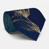 Vintages, elegantes Marineboldgold Krawatte (Gerollt)