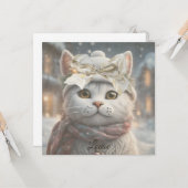 Vintages elegantes Niedliches Weihnachtsgeschenk Karte (Vorderseite/Rückseite Beispiel)