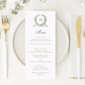 Vintages elegantes Olive Oak Menükarte