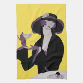 Vintages elegantes Party "Drinking Afternoon Tea" Geschirrtuch (Vertikal)