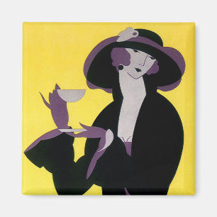 Vintages elegantes Party "Drinking Afternoon Tea" Magnet