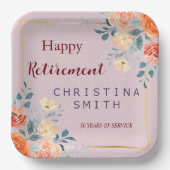 Vintages elegantes Party für Aquarellbilder Pappteller (Vorderseite)